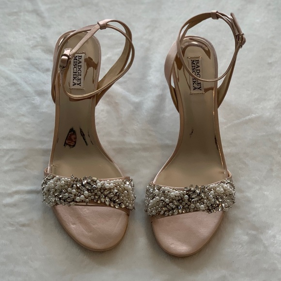 New Badgley Mischka Fiona Satin Sandals with Embellishments, Size 11! - Picture 3 of 10